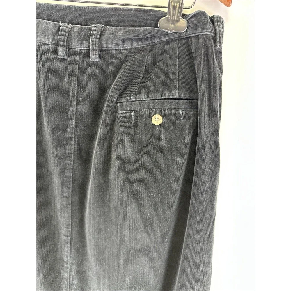 Eddie Bauer Black Corduroy Maxi Skirt Long Cotton Side Zip Pockets Women 18 Tall